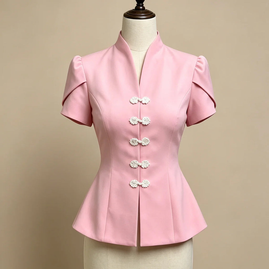 Capucine Polka Dot Peplum Blouse