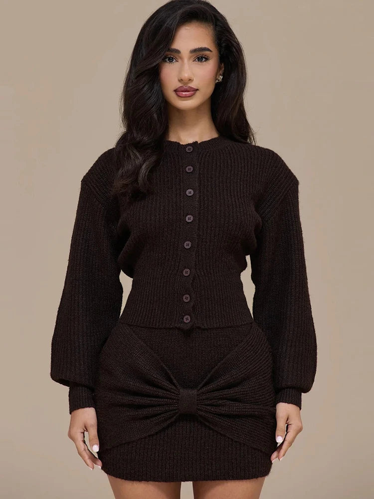Meredith Knit Sweater & Mini Skirt Set