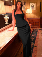 Meraude Backless Halter Top & Long Skirt Set