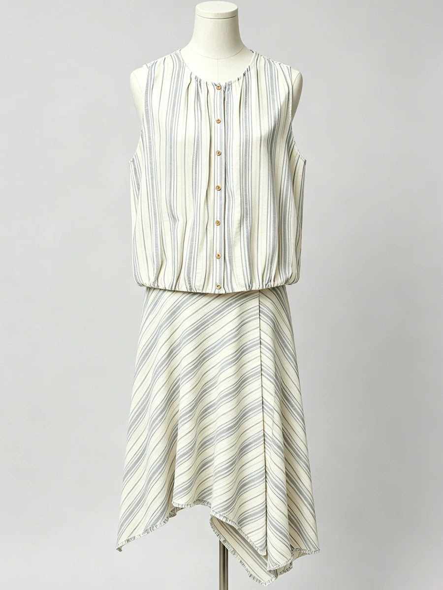 Jacinda Striped Button Top & Midi Skirt Set