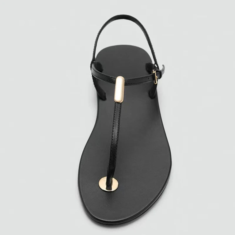Bianca Cross-Strap Flat Sandal