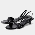 Camille Satin Kitten-Heel Sandal
