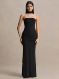 Novaline Strapless Choker Mermaid Maxi Dress