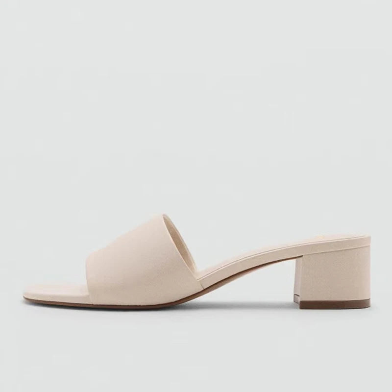 Adeline Leather Block-Heel Mule