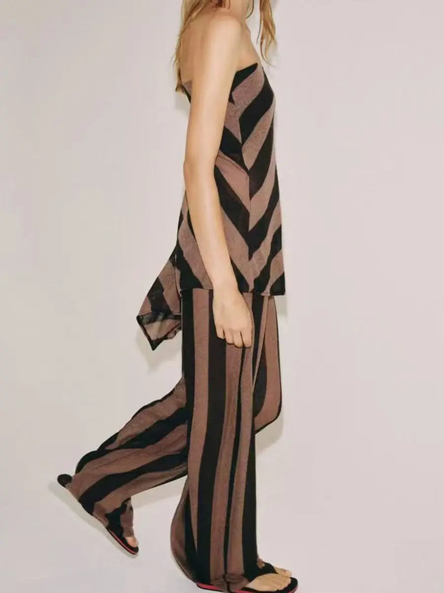 Hazelton Asymmetrical Top & Pants Set