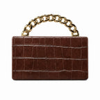Emberly Crocodile-Embossed Clutch