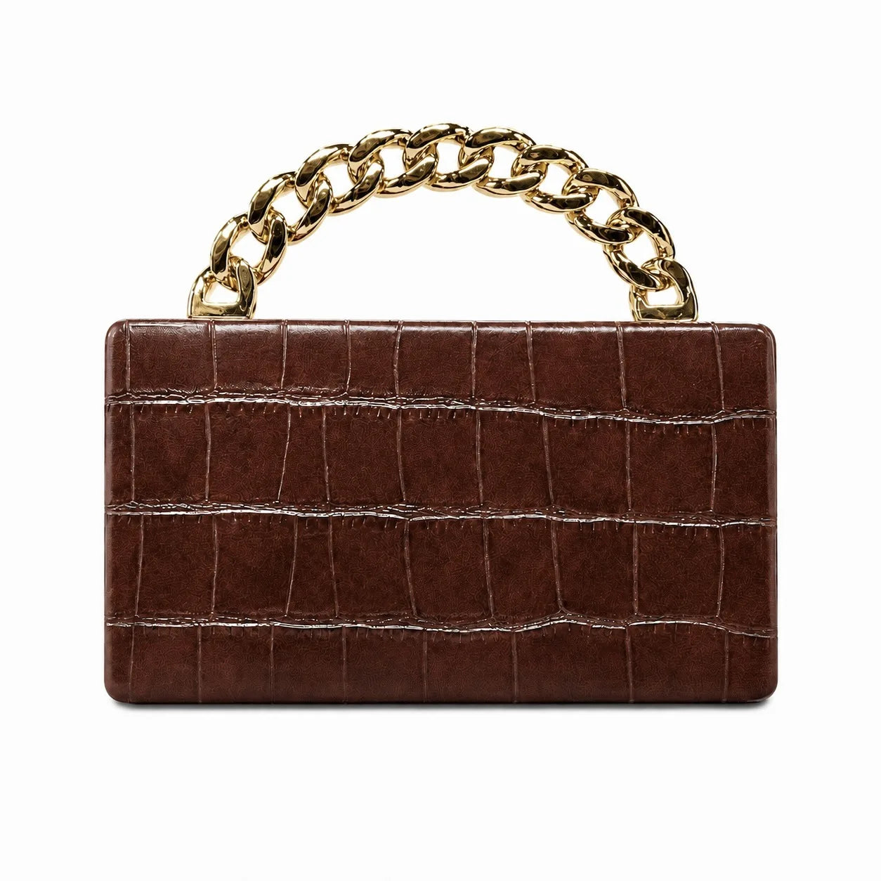 Emberly Crocodile-Embossed Clutch