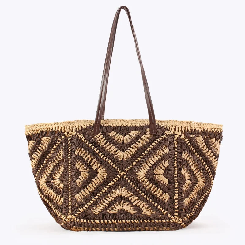 Fallon Striped Woven Beach Tote