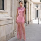 Raine Tassel Sleeveless Long Dress