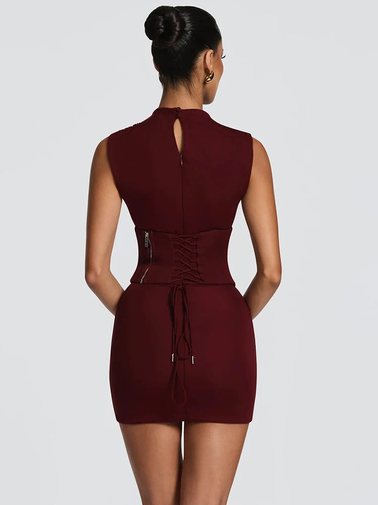 Perrine Corset-Waist Bodycon Mini Dress