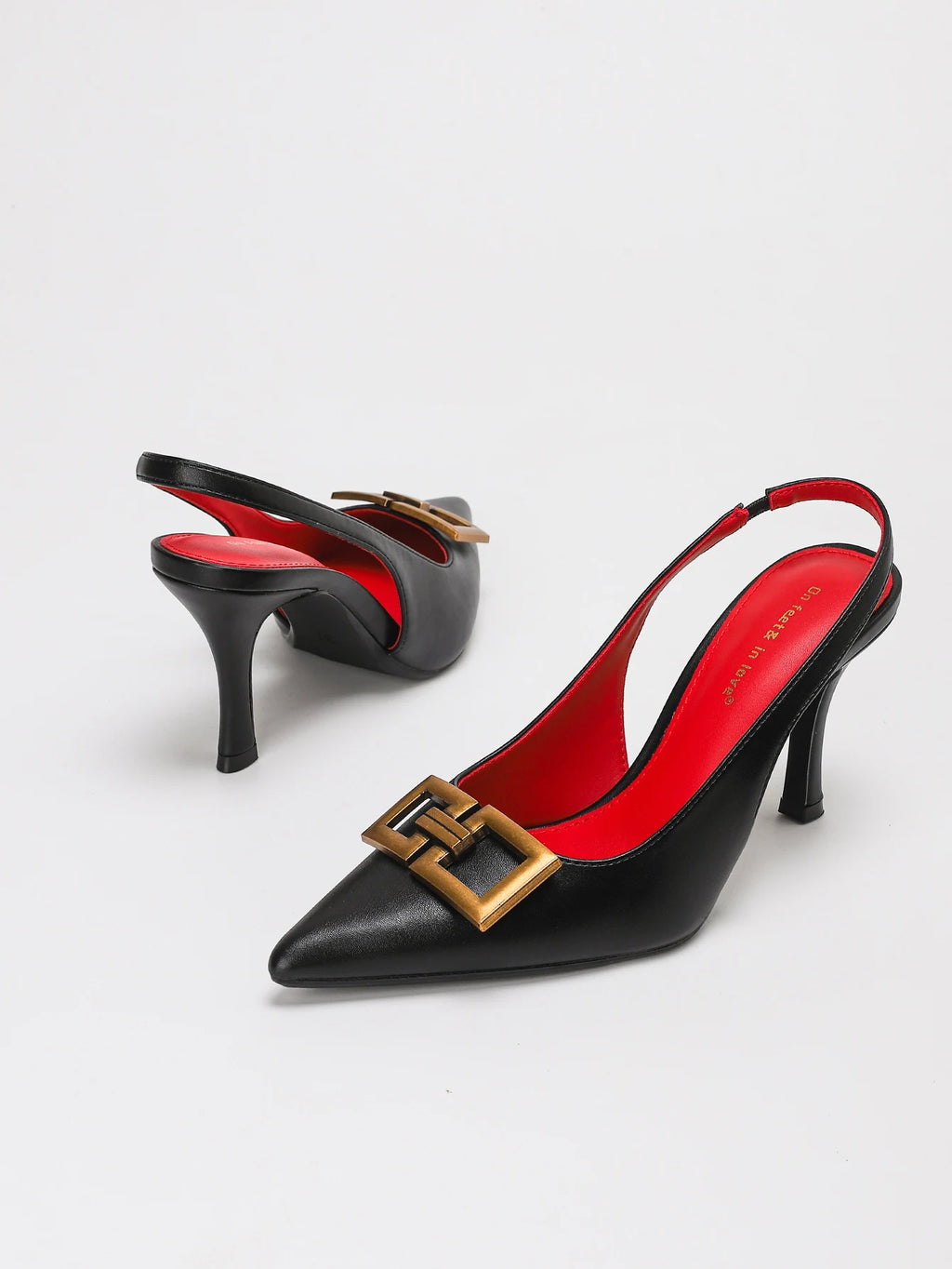 Harmony Square Buckle Stiletto Heel