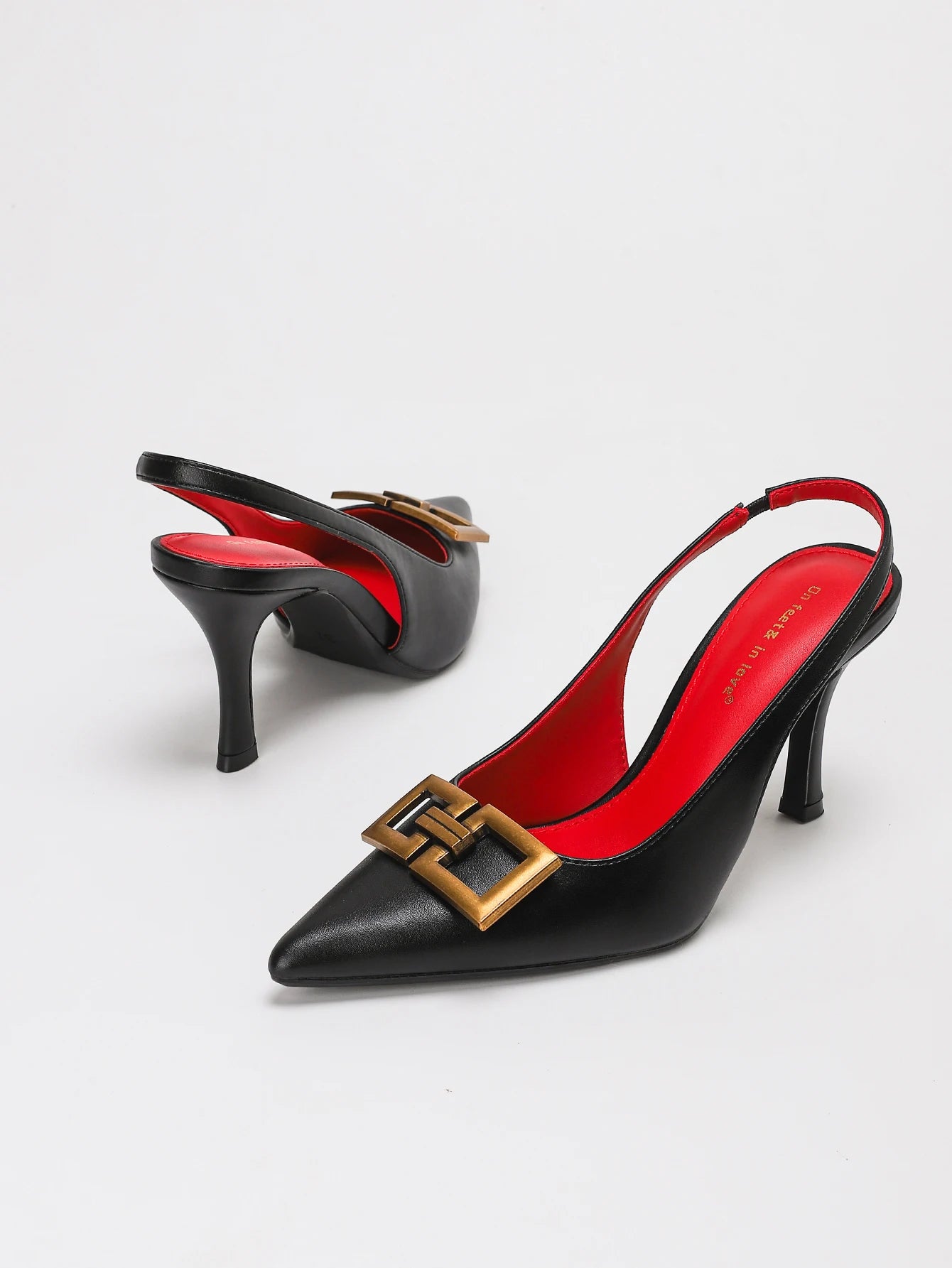 Harmony Square Buckle Stiletto Heel