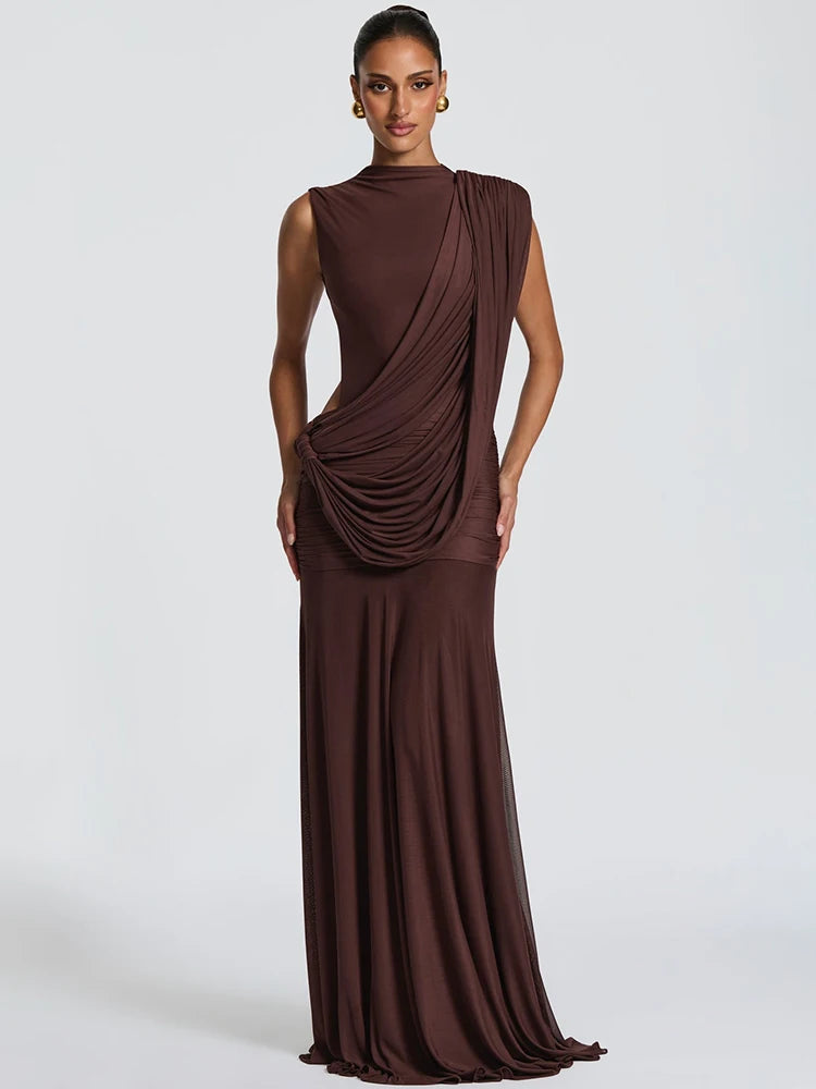 Parisienne High-Neck Cutout Mermaid Maxi Dress