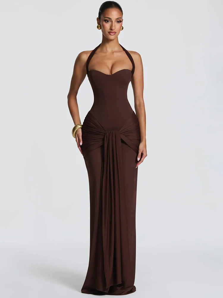Pemberton Halter Backless Maxi Dress