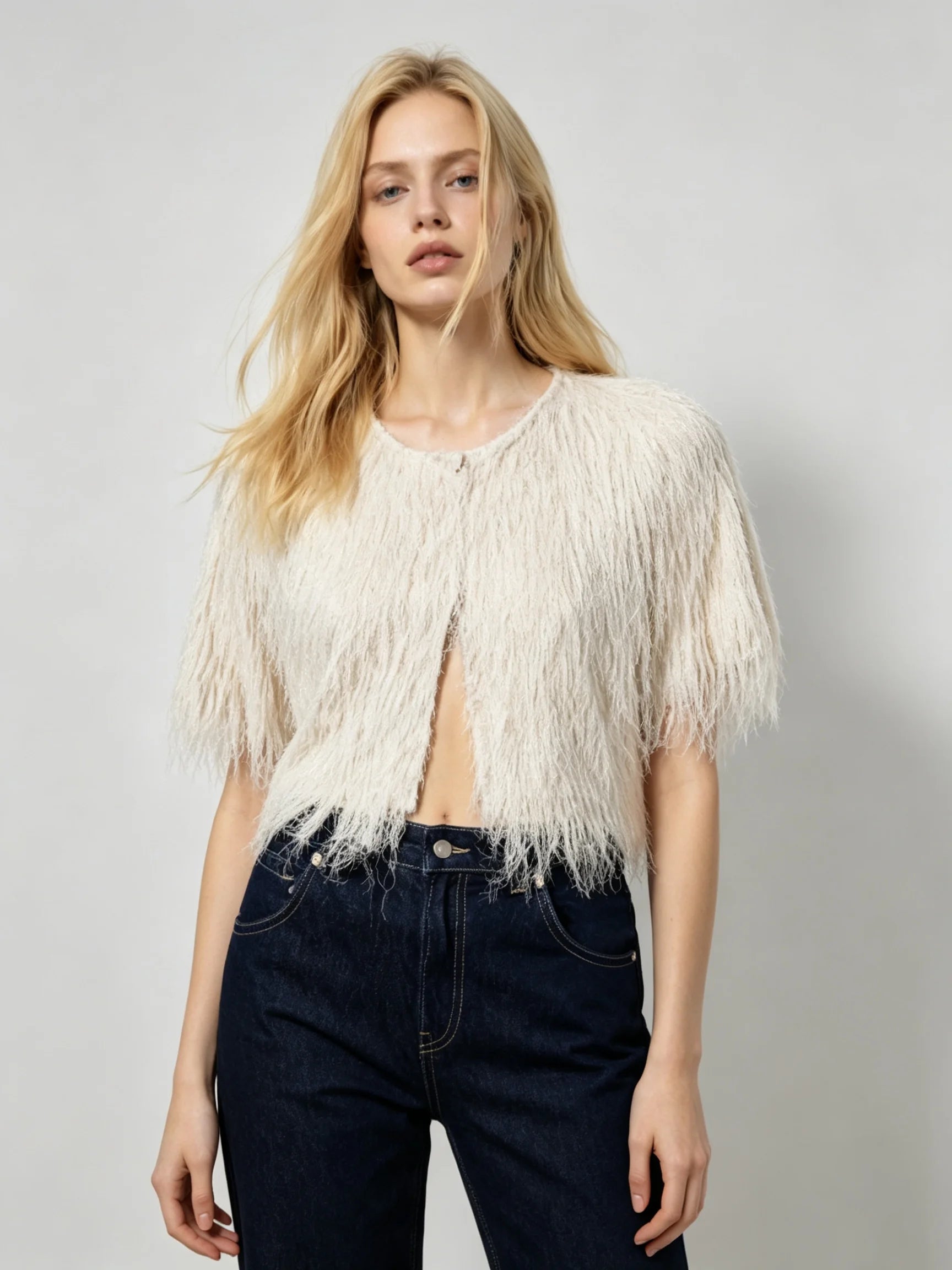 Aveline Fringed Open Cardigan