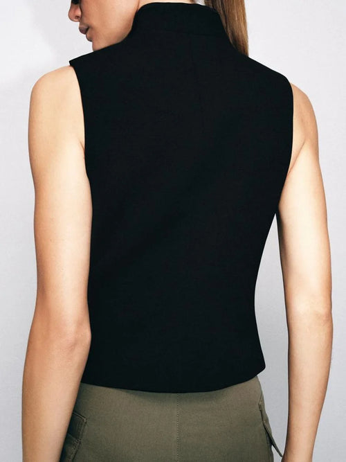 Camelia Double-Breasted Zip Vest