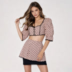 Kalliope Polka Dot Crop Top & Mini Skirt Set