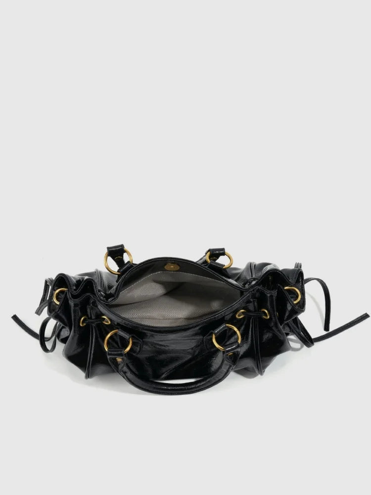 Lennox Rivet Wax Leather Crossbody Tote