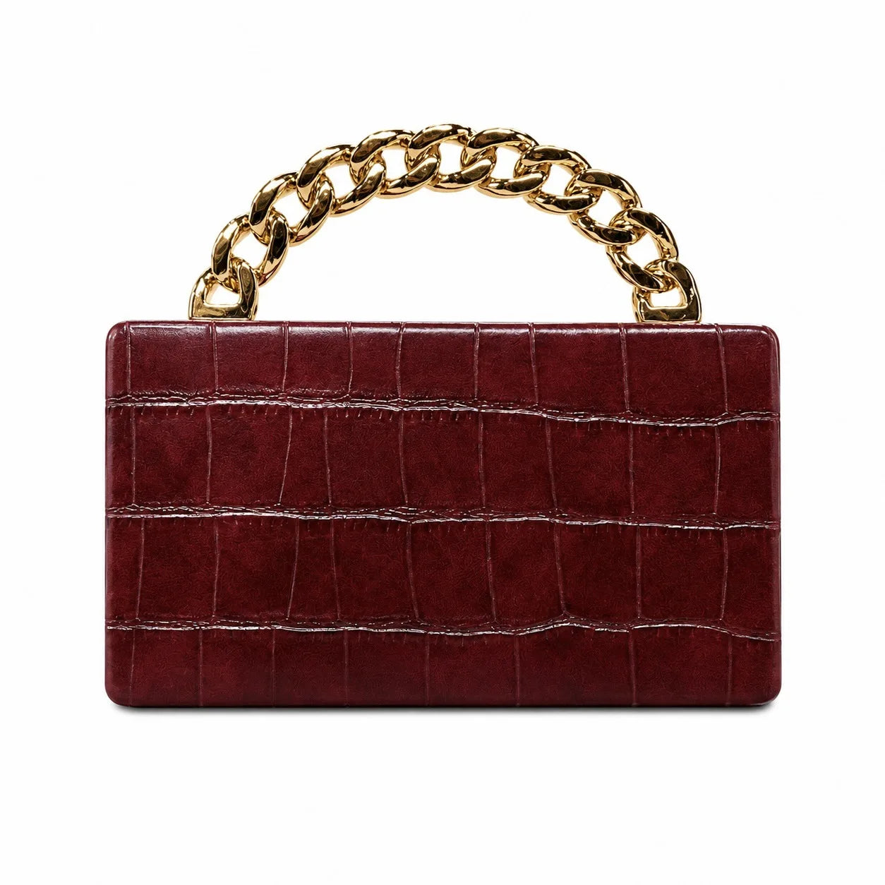 Emberly Crocodile-Embossed Clutch