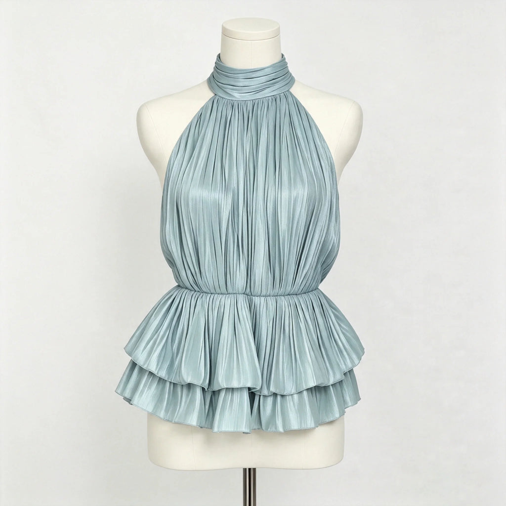 Beatrice Halter Ruffle Tank