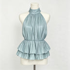 Beatrice Halter Ruffle Tank