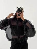 Ansley Sheer Zip-Up Jacket
