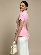 Capucine Polka Dot Peplum Blouse