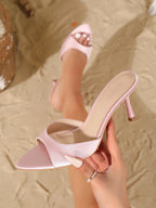 Constance Satin Stiletto Mule