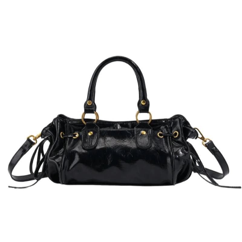 Lennox Rivet Wax Leather Crossbody Tote