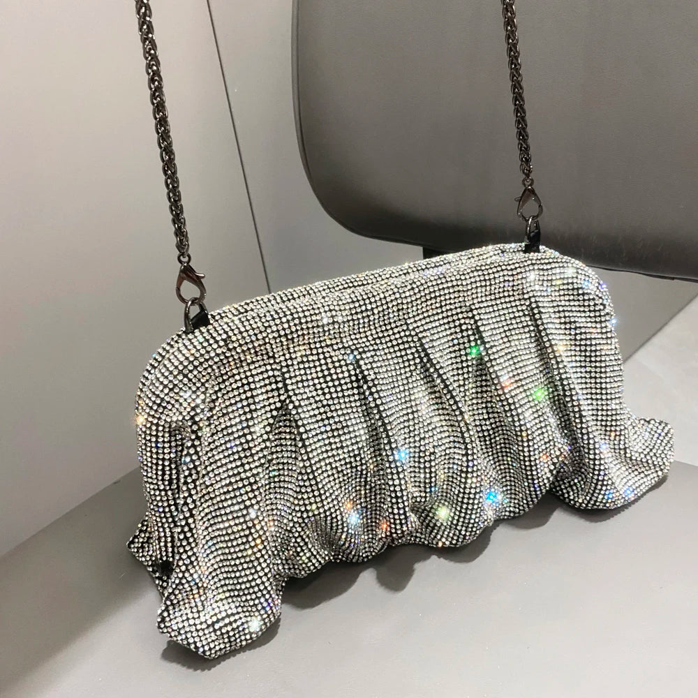 Rhinestone Fold Clutch – Maya