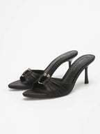 Carys Satin Stiletto Mule Sandal