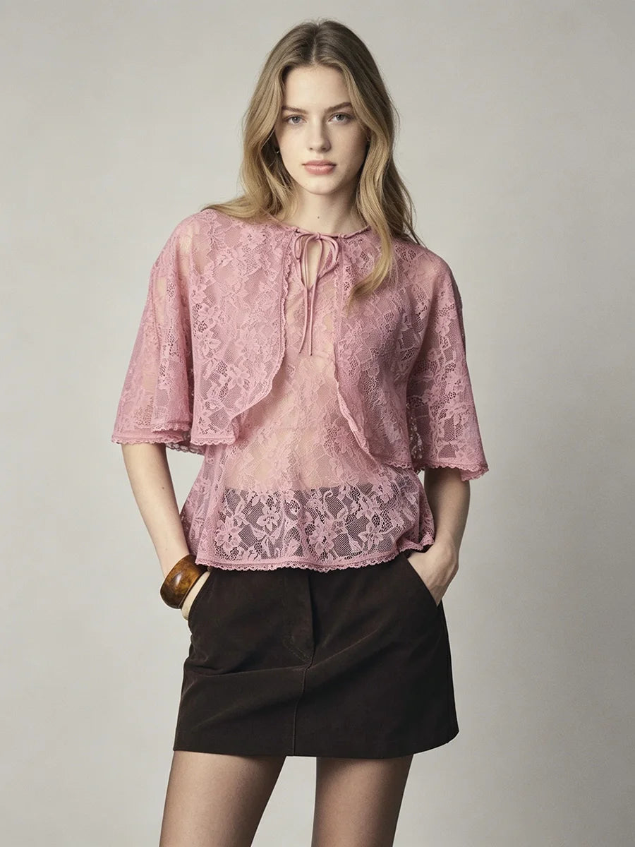 Blythe Lace Cardigan Top Set