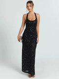 Lourdes Sequin Mermaid Halter Gown