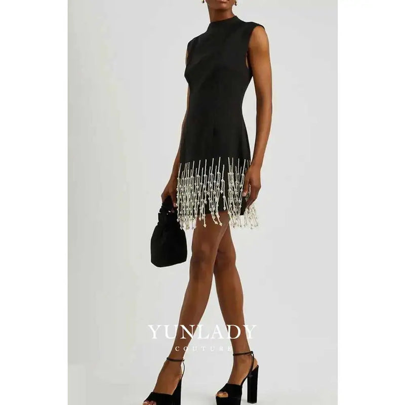 Pearl-Trim Mini Dress – Ilse