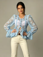Celestine Sheer Peplum Blouse
