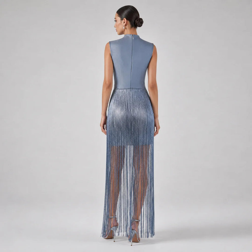 Raine Tassel Sleeveless Long Dress