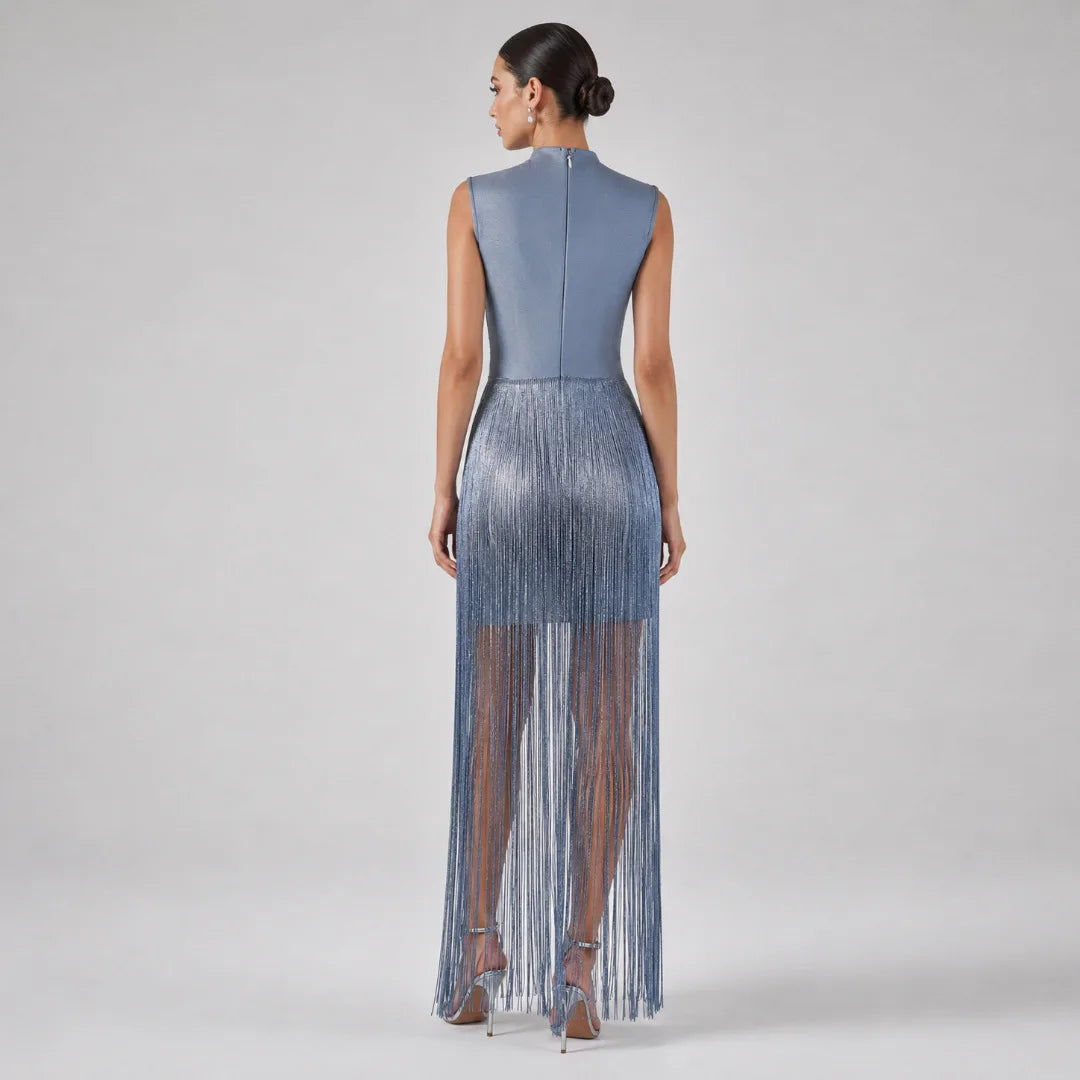 Raine Tassel Sleeveless Long Dress