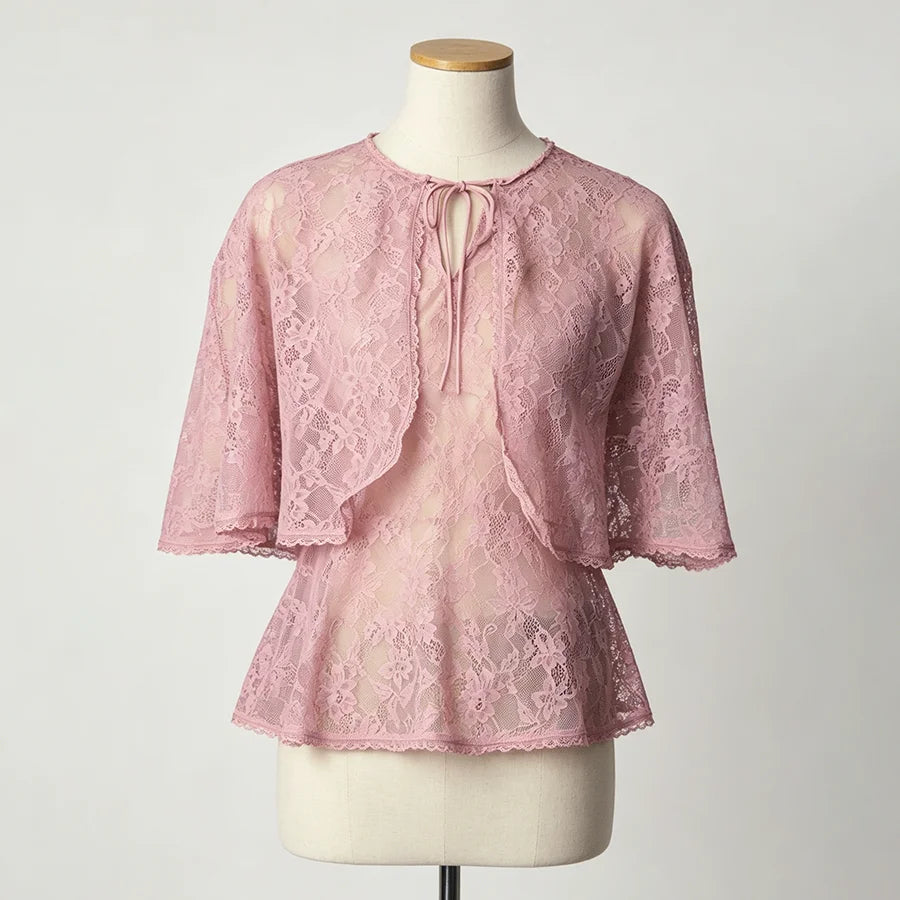 Blythe Lace Cardigan Top Set