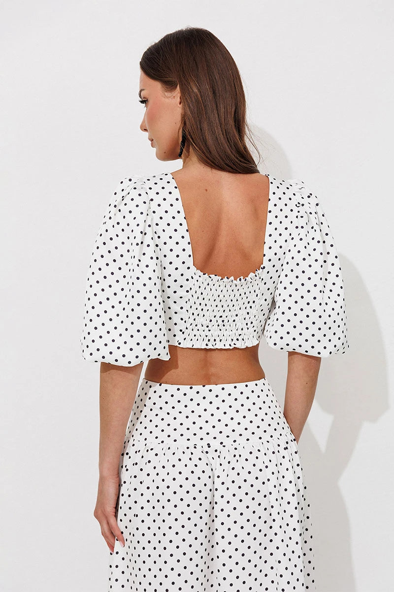 Journee Twist-Front Crop Top & Long Skirt Set