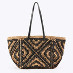 Fallon Striped Woven Beach Tote