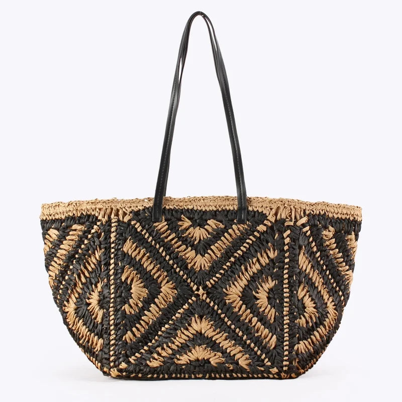 Fallon Striped Woven Beach Tote