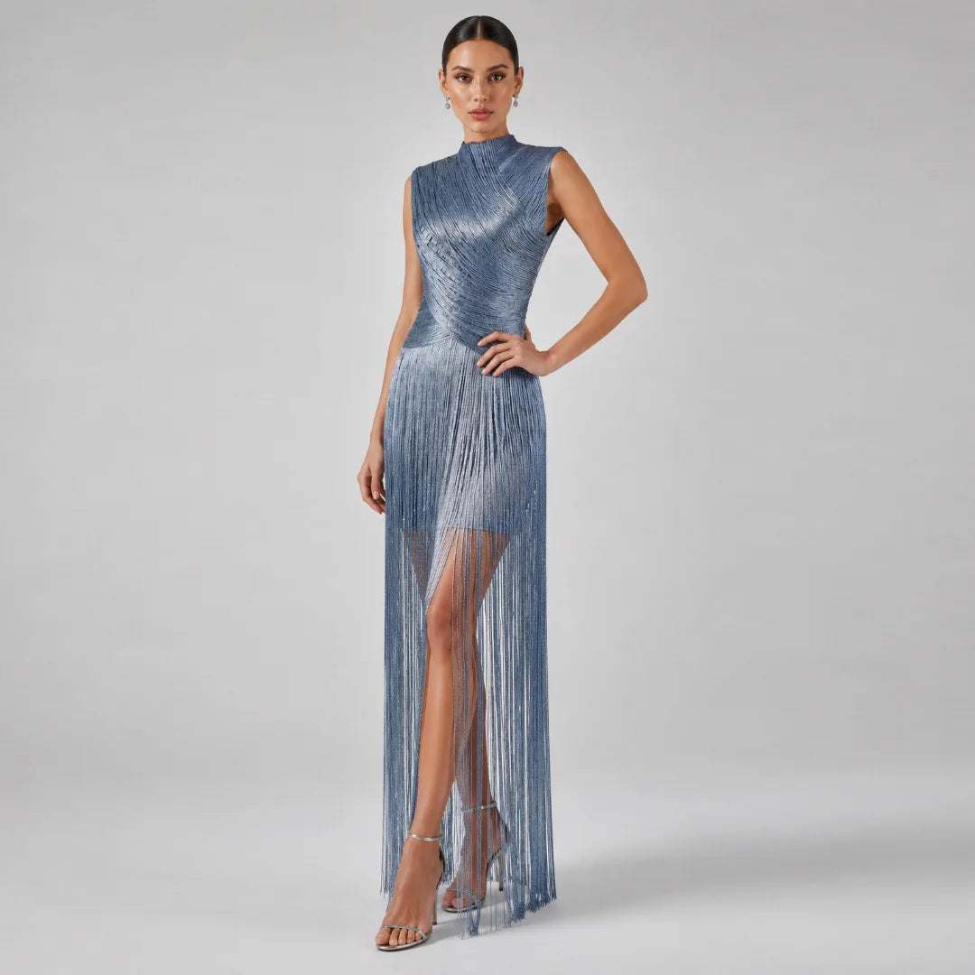 Raine Tassel Sleeveless Long Dress