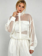 Ansley Sheer Zip-Up Jacket