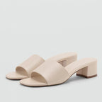 Adeline Leather Block-Heel Mule