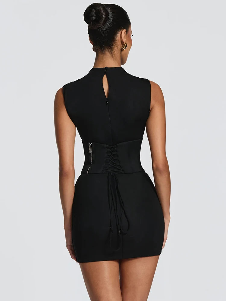Perrine Corset-Waist Bodycon Mini Dress