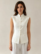 Clairemont Frog-Button Stand Collar Vest