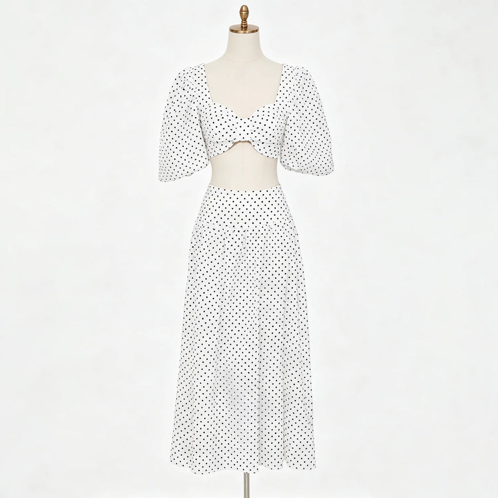 Journee Twist-Front Crop Top & Long Skirt Set