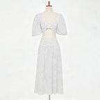 Journee Twist-Front Crop Top & Long Skirt Set