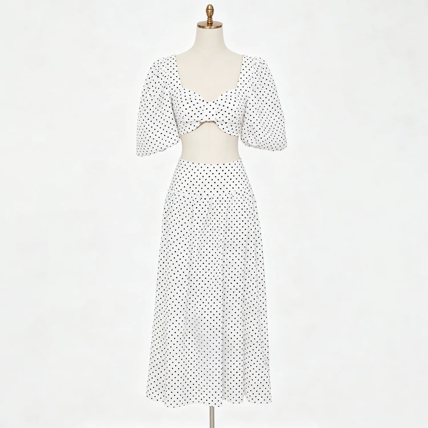 Journee Twist-Front Crop Top & Long Skirt Set