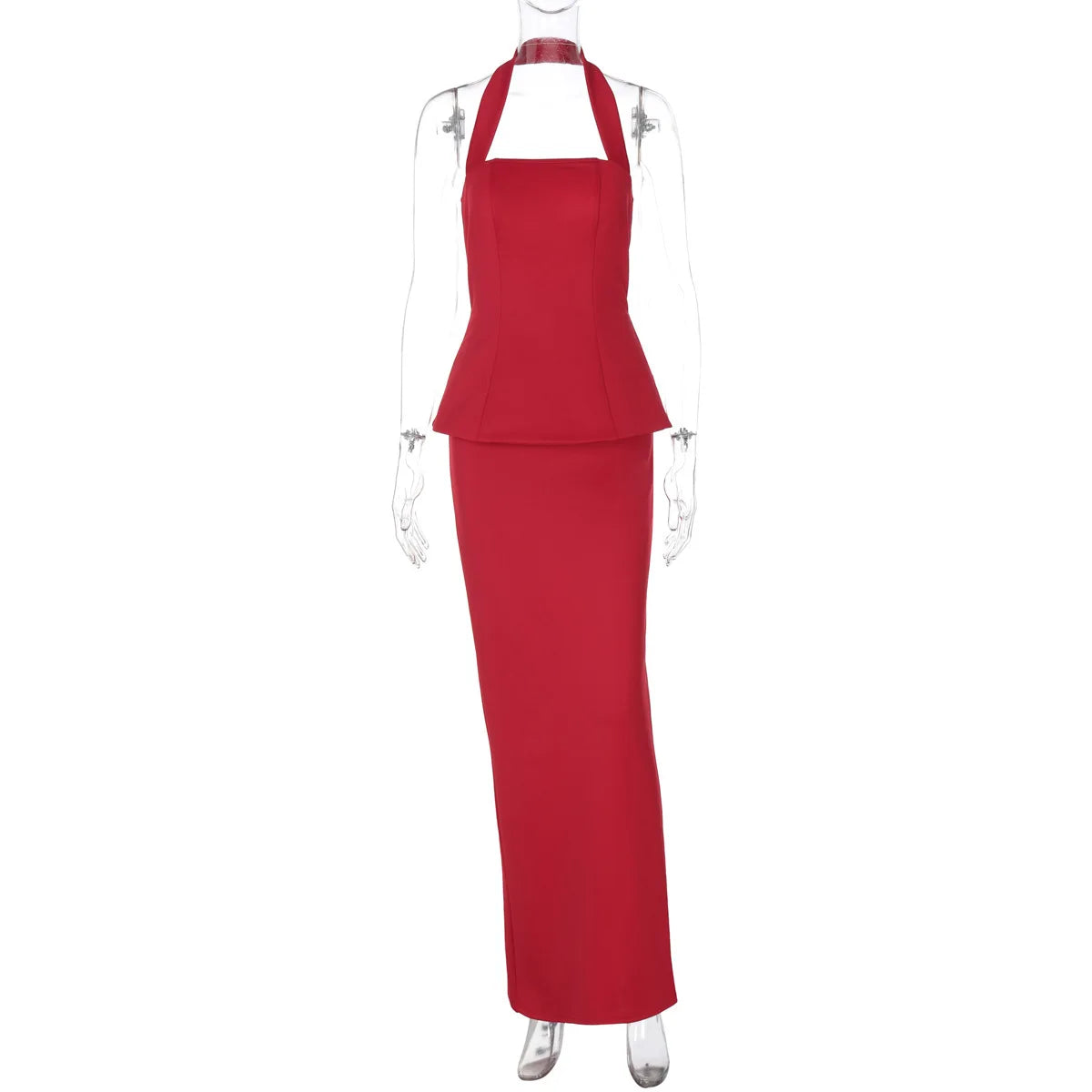 Meraude Backless Halter Top & Long Skirt Set